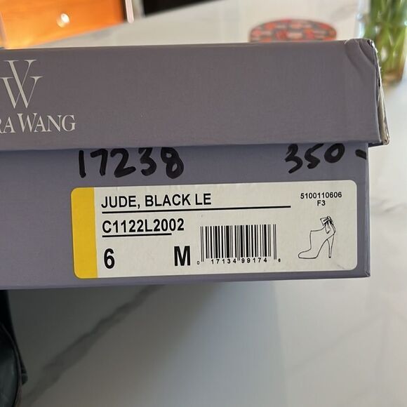 Vera Wang Black Leather Booties with Bow - Picture 5 of 5